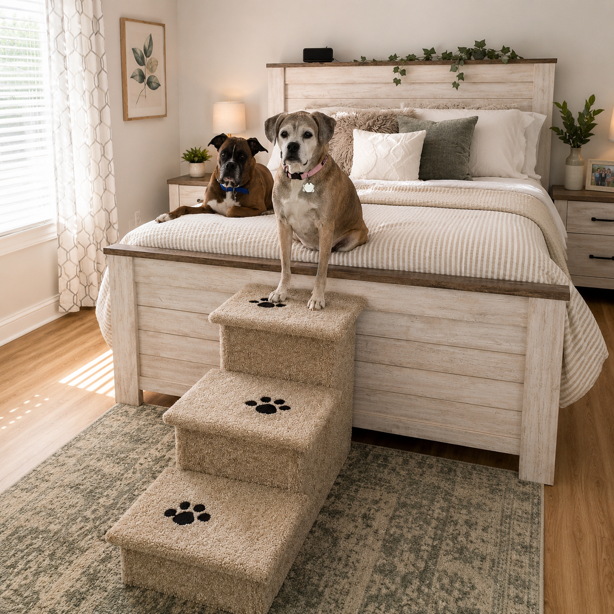 Wooden Dog Stairs for Beds, Couches & Cars