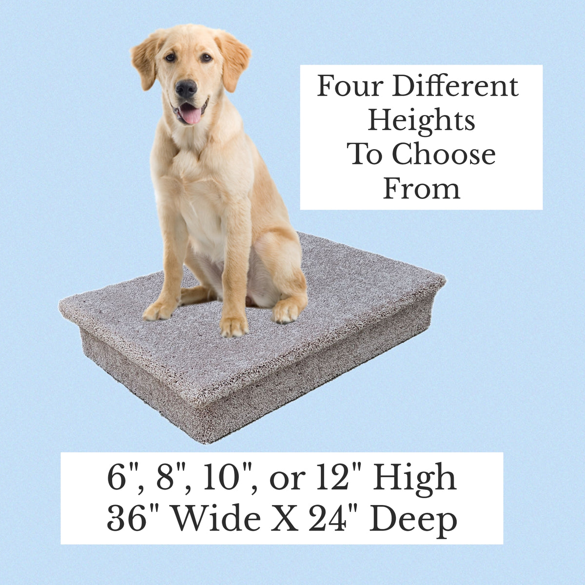 Heavy Duty Wooden Pet Platform Step for Cars, Beds & Couches | 36”W x 24”D Extra-Large Dog Lift Step (4 Height Options, Up to 250 lbs)