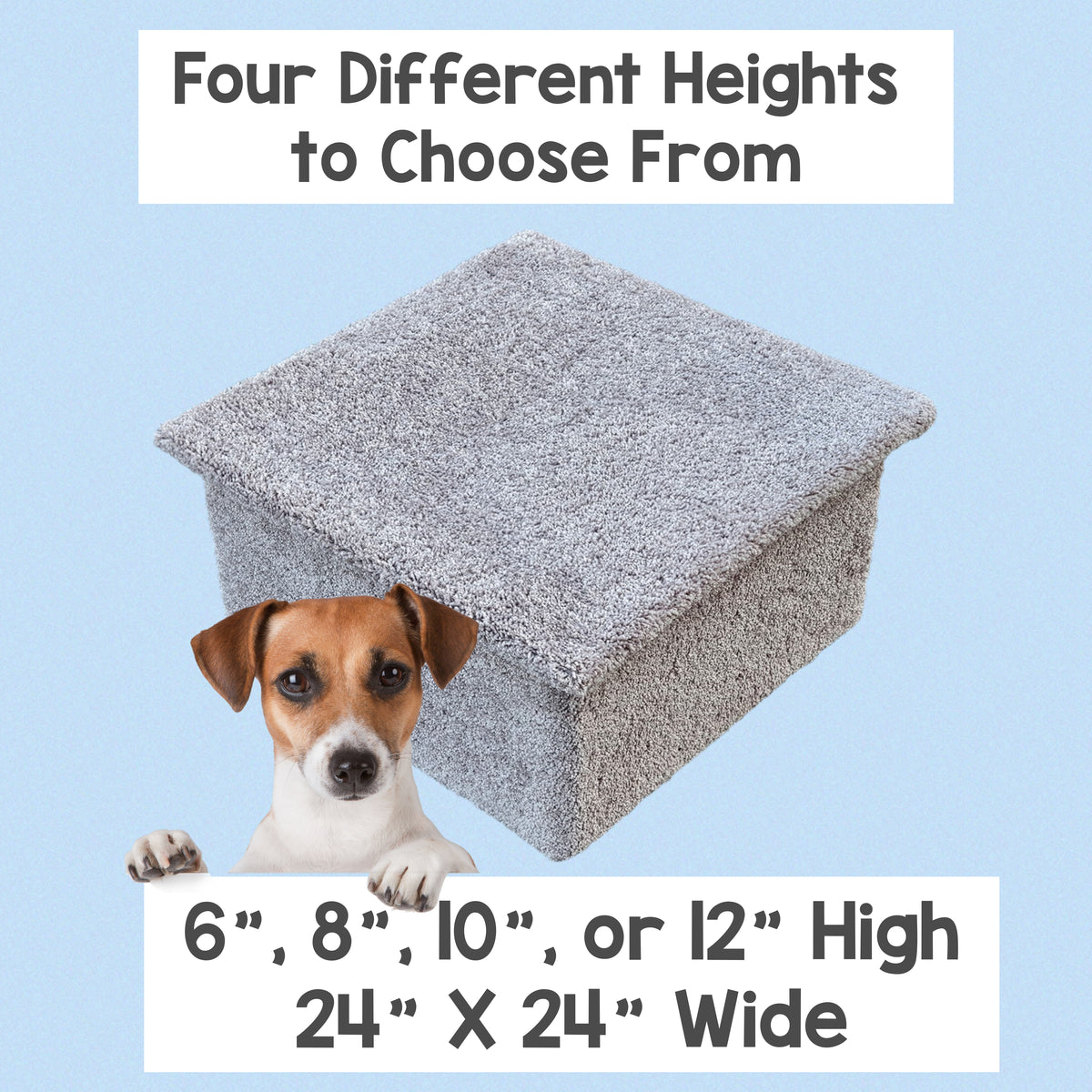 Heavy Duty Wooden Pet Platform Step for Cars, Beds & Couches | 24”W x 24”D Dog Lift Step (Up to 200 lbs)